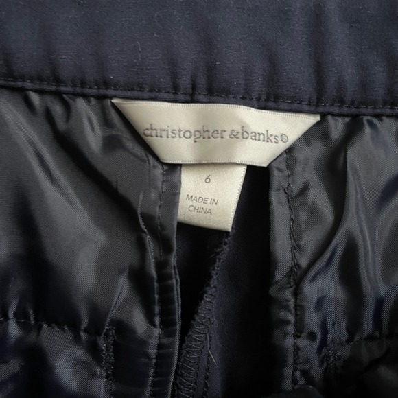 Christopher & Banks Cropped Pants Navy Blue Career Casual Size 6 - Picture 3 of 4